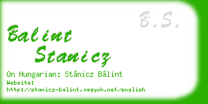 balint stanicz business card
